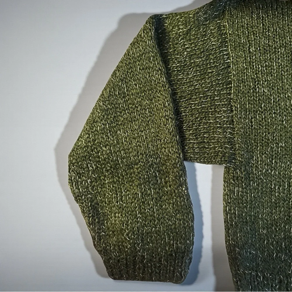 Vintage RICO Forest Green Button Detail Knit Sweater Women’s Medium